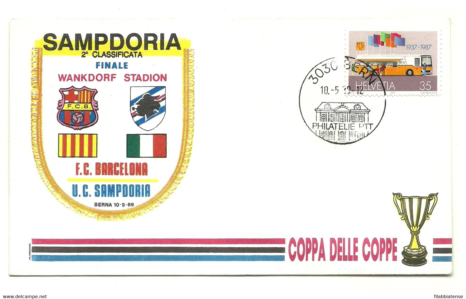 1989 - Italia - Busta Commemorativa Della Finale Della Coppa Delle Coppe Barcellona/Sampdoria     16/67 - Altri & Non Classificati