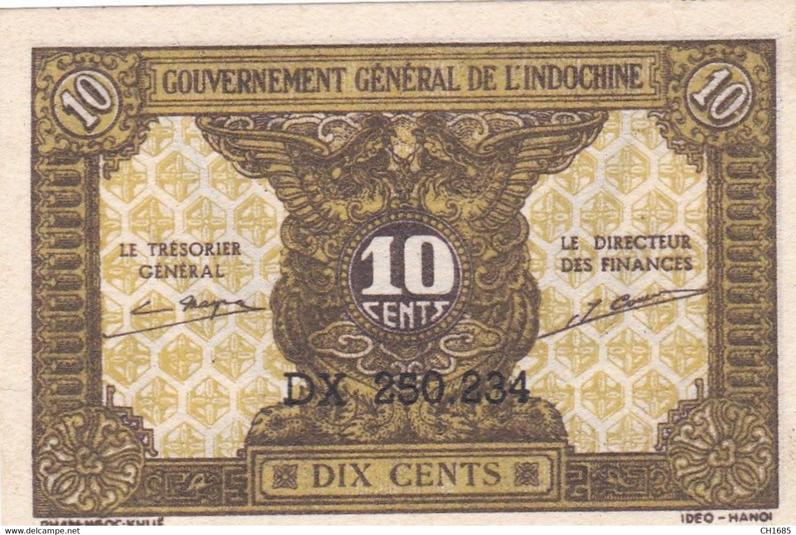 INDOCHINE FRANCAISE :   :  Billet De 10 Cents  Neuf TTB - Indochine