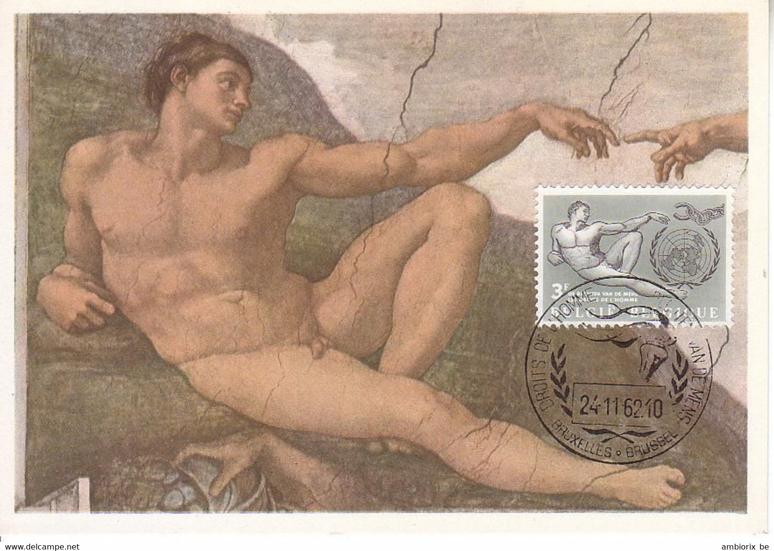 Belgique Carte Max 1231 - Michelangelo - La Création Du Monde - 1961-1970