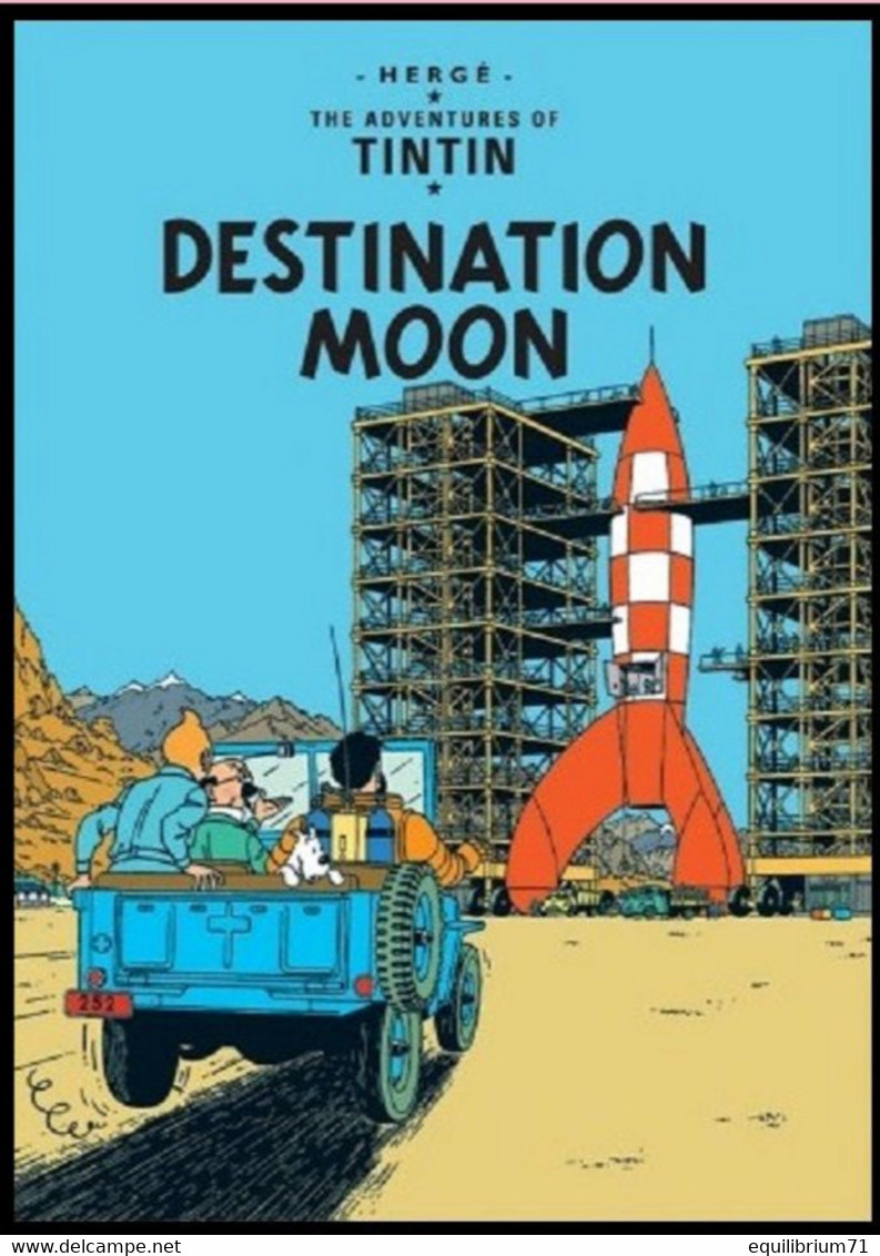 Carte Postale / Postkaart - Kuifje/Tintin - Milou/Bobbie - Haddock - Tournesol - Destination Moon / Objectif Lune - Philabédés