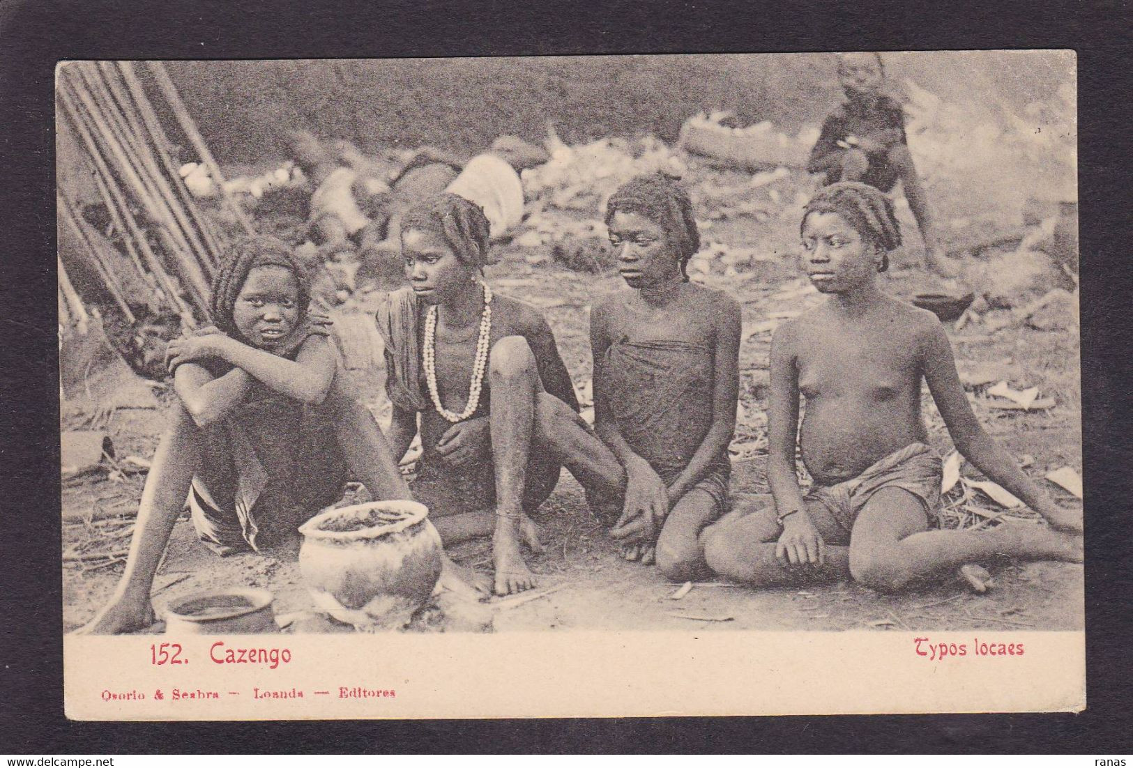 CPA Angola Types Ethnic Nu Féminin Nude Non Circulé Cazengo - Angola