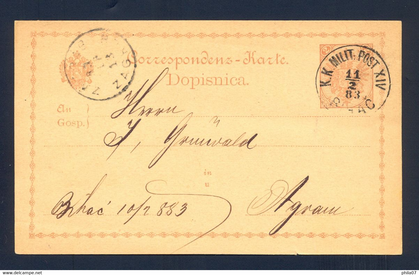 BOSNIA AND HERZEGOVINA, AUSTRIA - Stationery With First, Rare Type Of Cancel K.K. BIHAČ 11.02. 1893. - Bosnië En Herzegovina