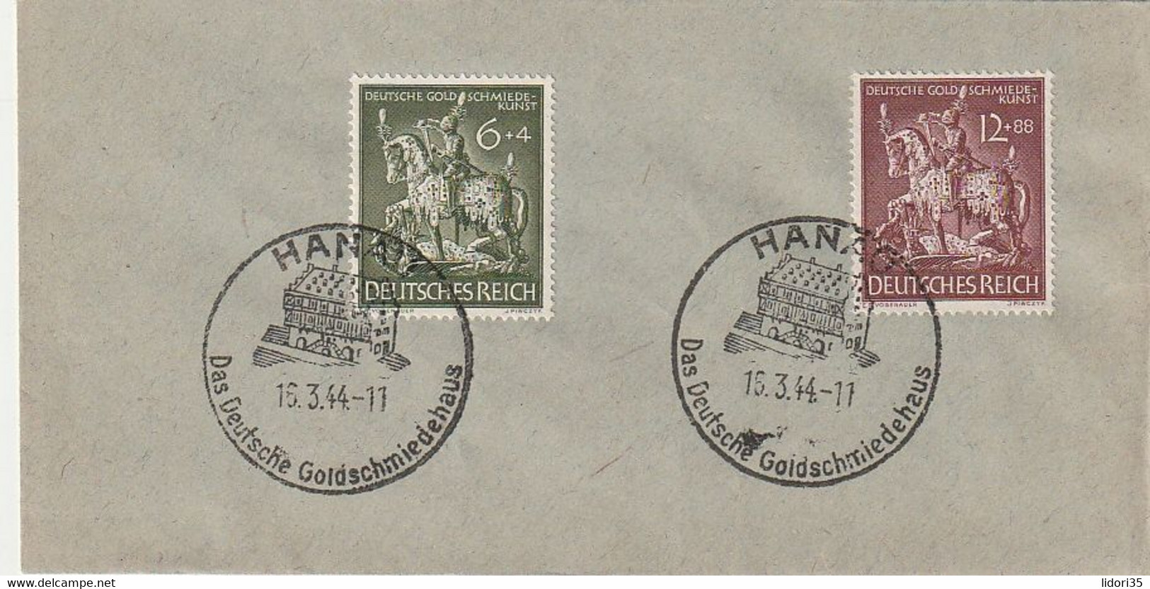 Deutsches Reich / 1944 / Mi. 860/861 "Goldschmiedekunst" Auf Blancobrief SSt. "HANAU-Goldschmiedehaus" (C025) - Briefe U. Dokumente