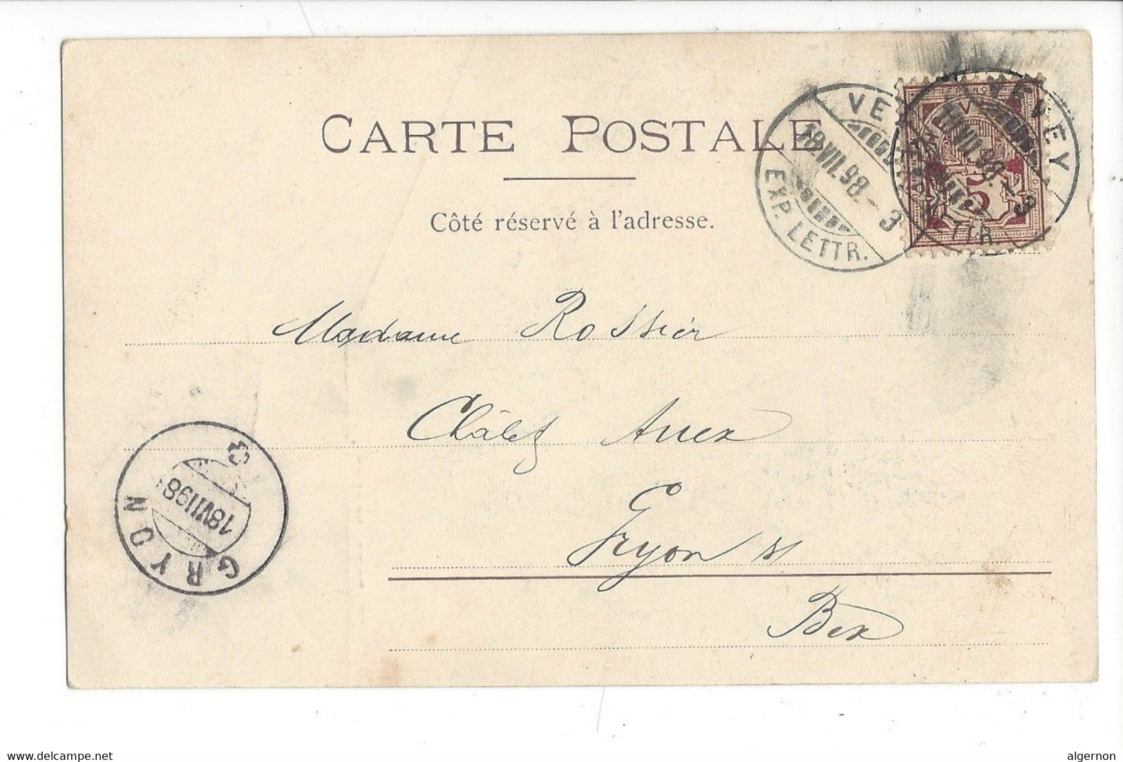 25933 - Barque Du Léman Souvenir Du Léman Et Publicité Farine Lactée Nestlé Cachet Gryon Et Vevey En 1898 - Gryon