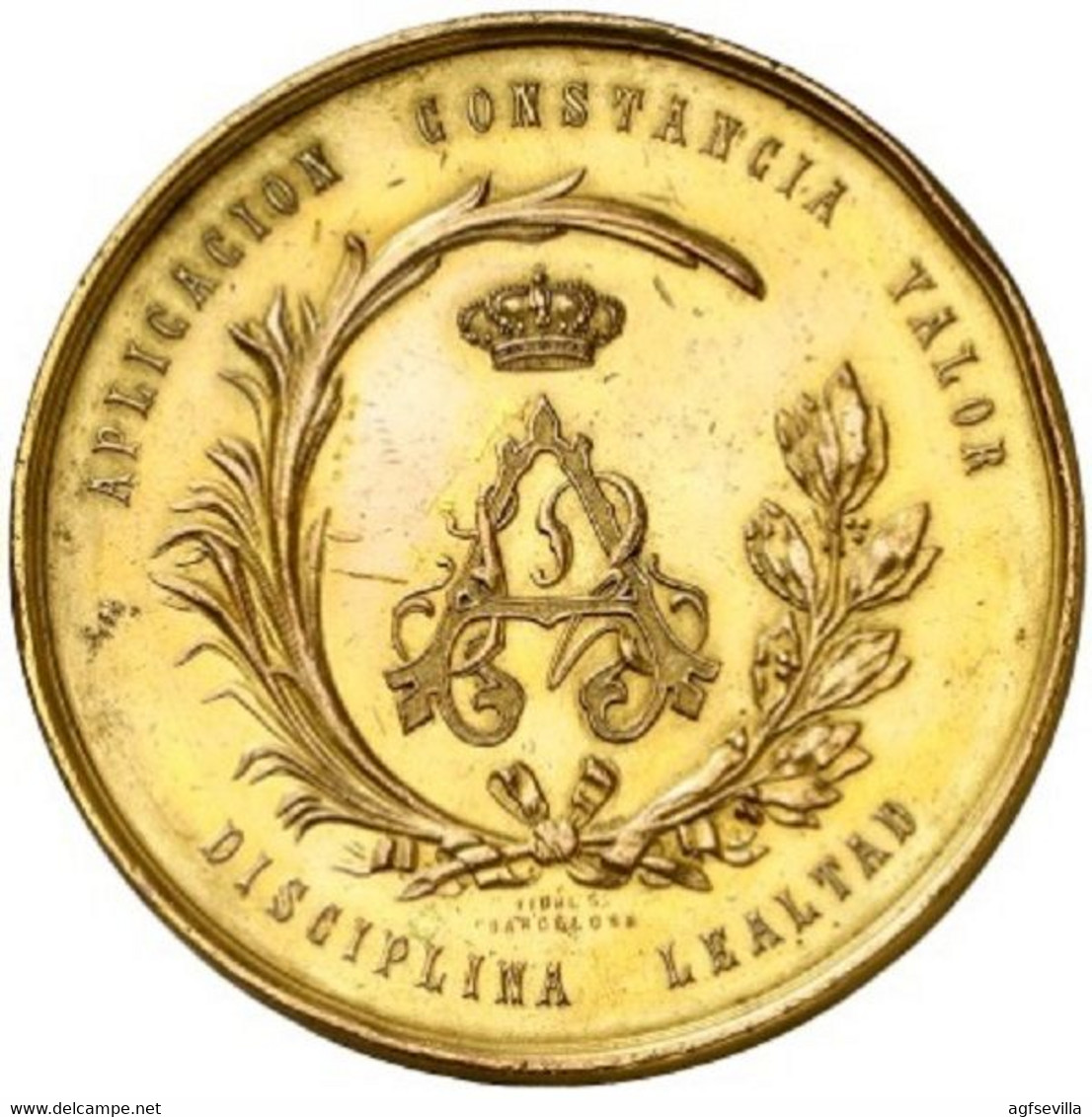 ESPAÑA. ALFONSO XII. MEDALLA HOMENAJE AL EJÉRCITO DEL NORTE. 1.878. BRONCE DORADO.ESPAGNE. SPAIN MEDAL - Adel