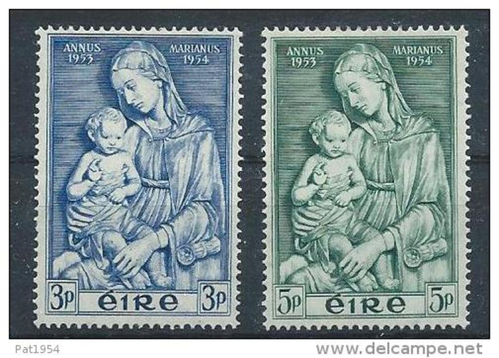 Irlande 1954 N°122/123 Neufs ** MNH Année Mariale Vierge Et Enfant - Nuevos
