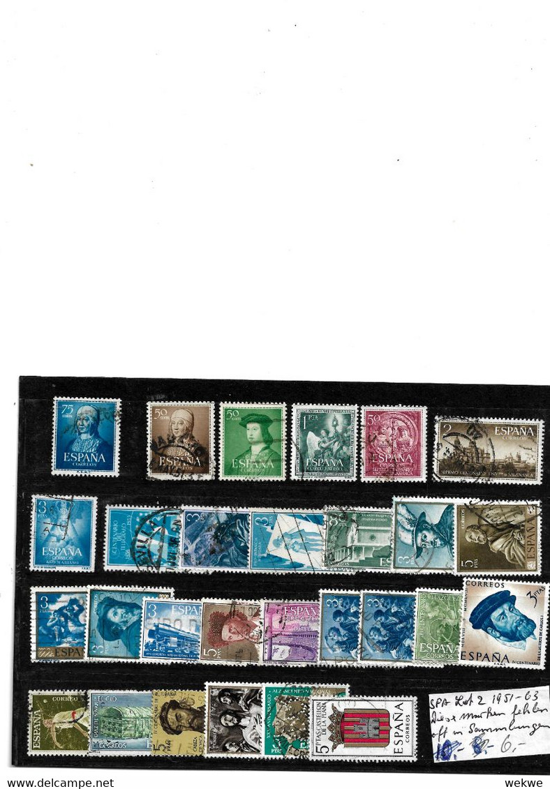 SPANIEN LOT 002 - 1951 - 1963. Diese Marken Fehlen Oft In Sammlungen O - Collections