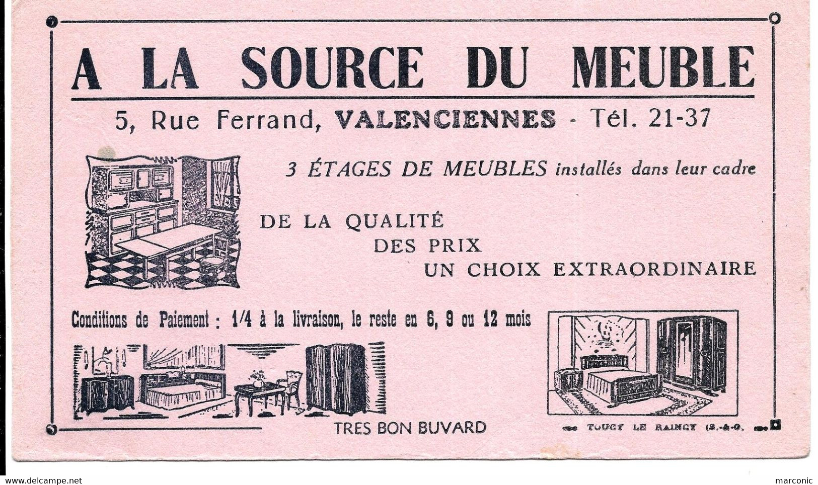 Buvard - A La SOURCE Du MEUBLE, Valenciennes - TBE - M
