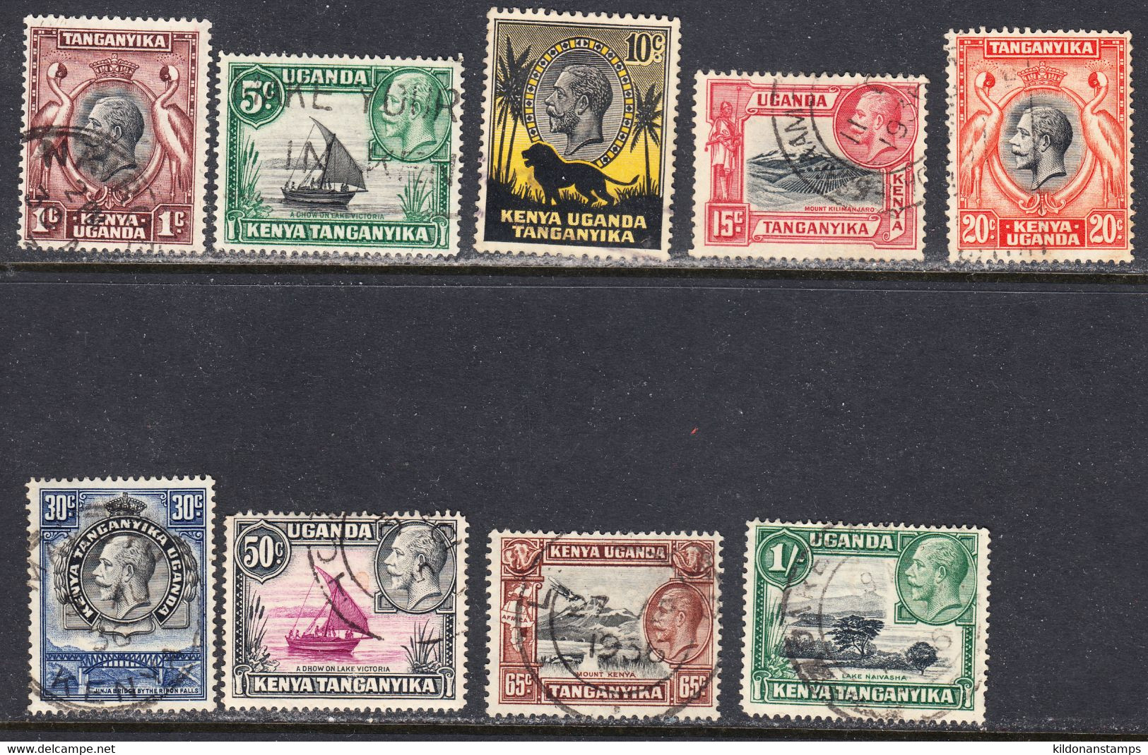 K.U.T. 1935-37 Cancelled, Sc# ,SG 110-118 - Kenya, Ouganda & Tanganyika