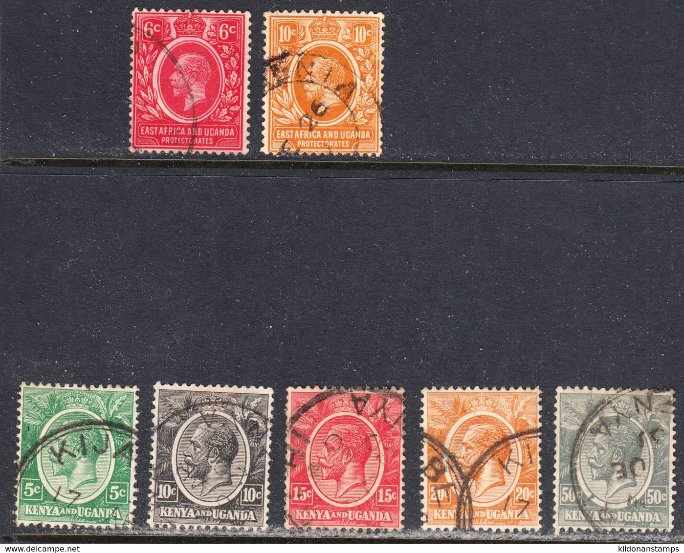K.U. 1912-27 Cancelled, Sc# ,SG 46-47,78,80,82-83,85 - Kenya & Ouganda