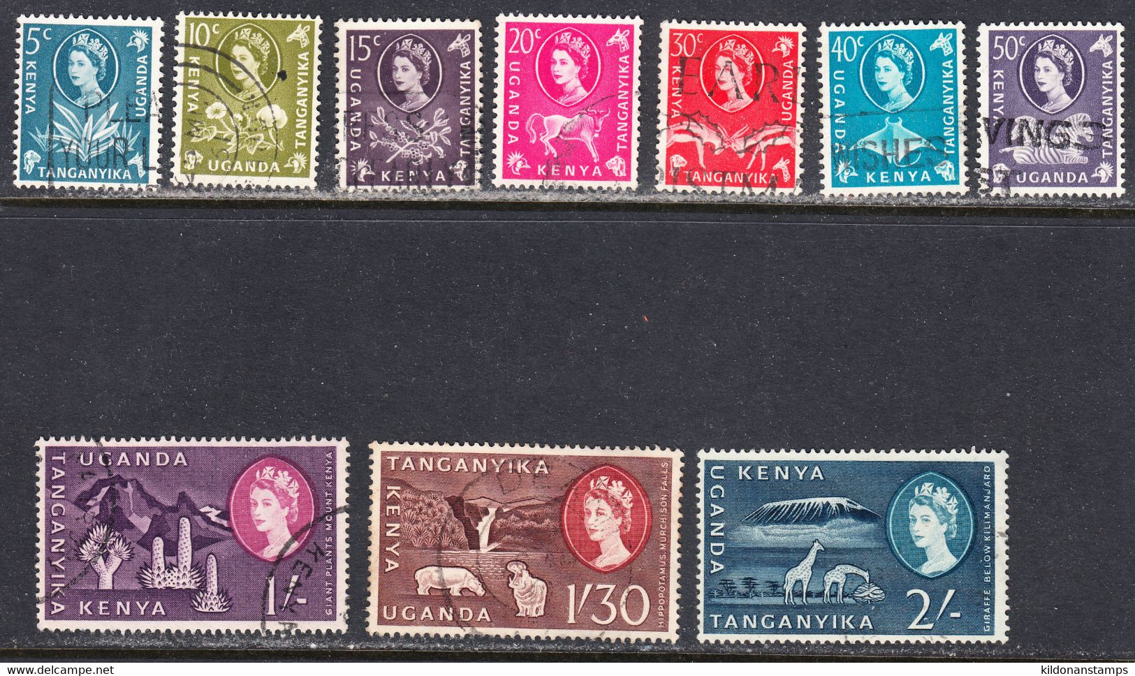 K.U.T. 1960-62 Cancelled, Sc# ,SG 183-186,188-190,192-194 - Kenya, Uganda & Tanganyika