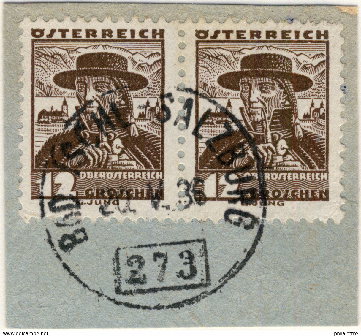 AUTRICHE / ÖSTERREICH 1936  - SALZBURG Nr.273 Bahnpoststempel /2xMi.573 - Used Stamps