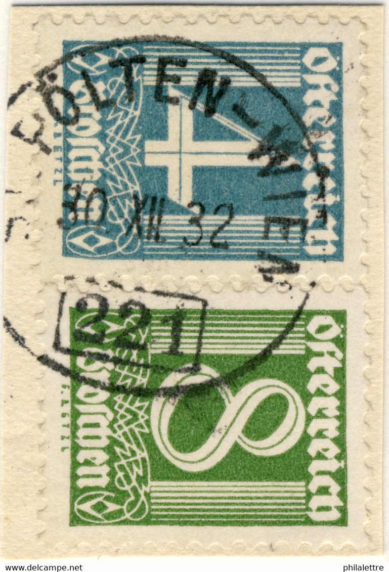 AUTRICHE / ÖSTERREICH 1932 St PÖLTEN-WIEN Nr.221 Bahnpoststempel On MI.450 & 454 - Oblitérés