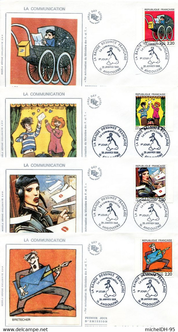 La Communication 1988- 12 Enveloppes Premier Jour - No 2503 à 2514 - Cote 30,00 Euros - Storia Postale