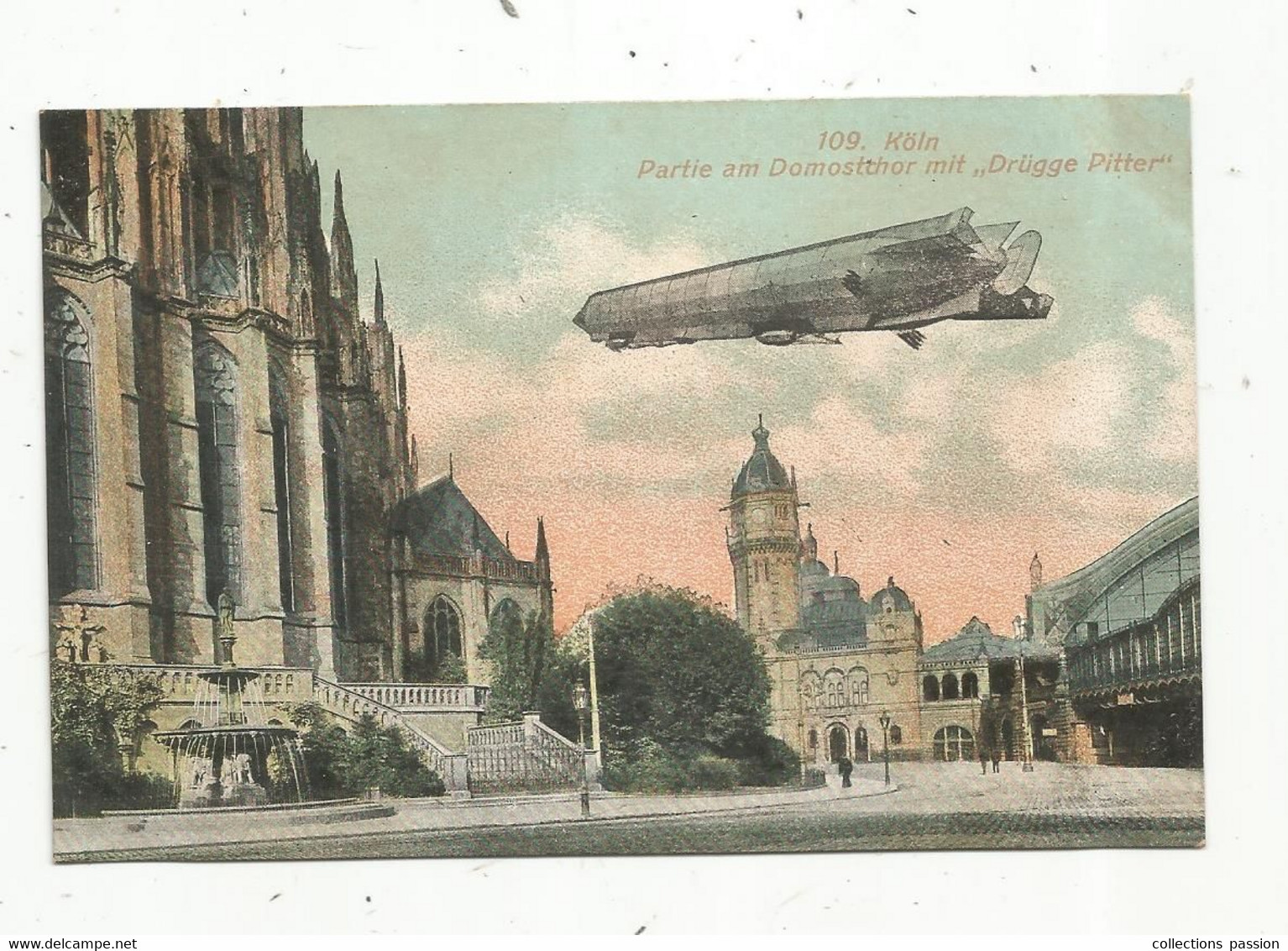 Cp, Aviation,dirigeable , Allemagne , Köln ,Koeln ,partie Am Domostcher Mit , Drügge Pitter ,  Vierge , Ed. Becker - Airships