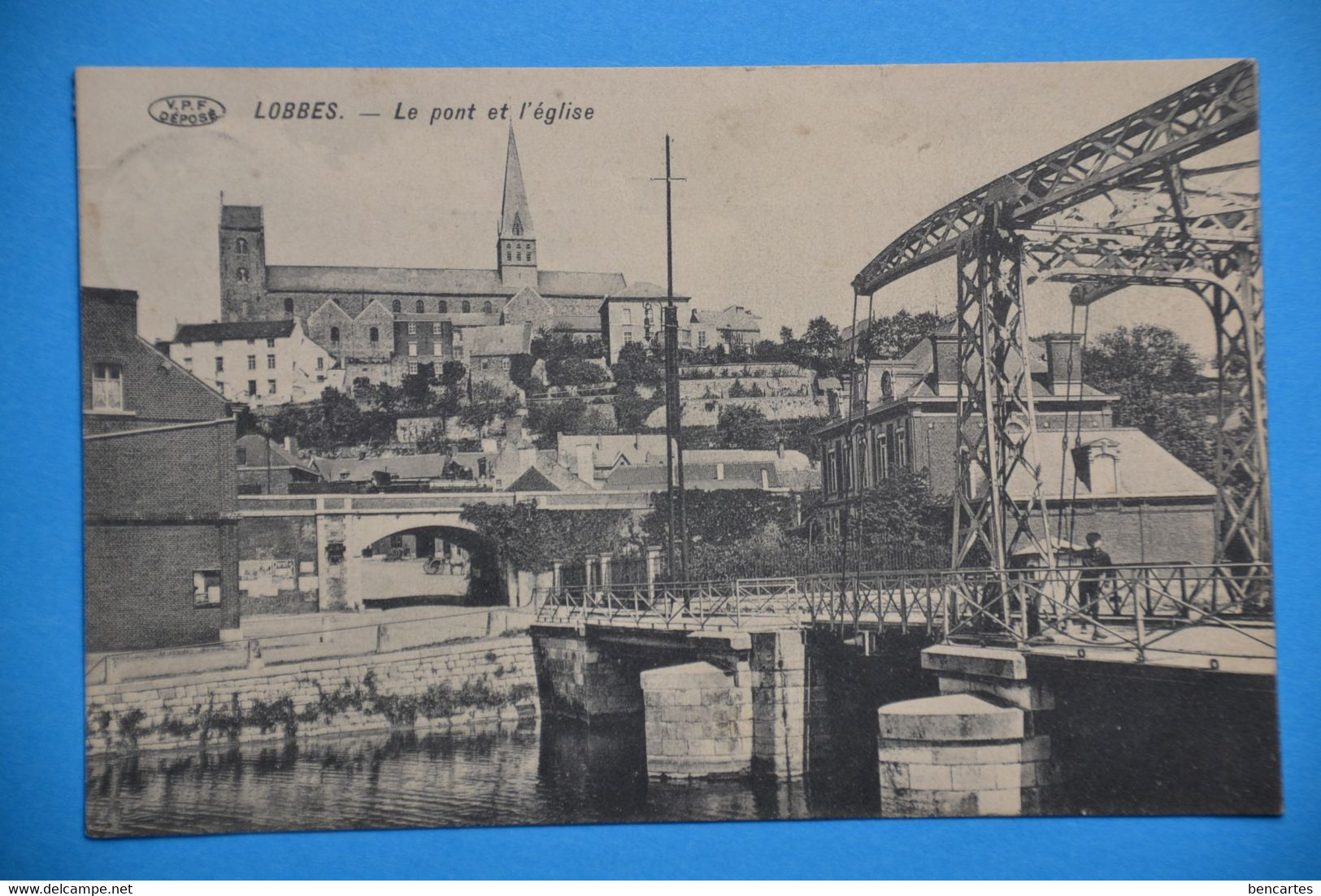 Lobbes 1913: Le Pont Et L'église Animée - Lobbes