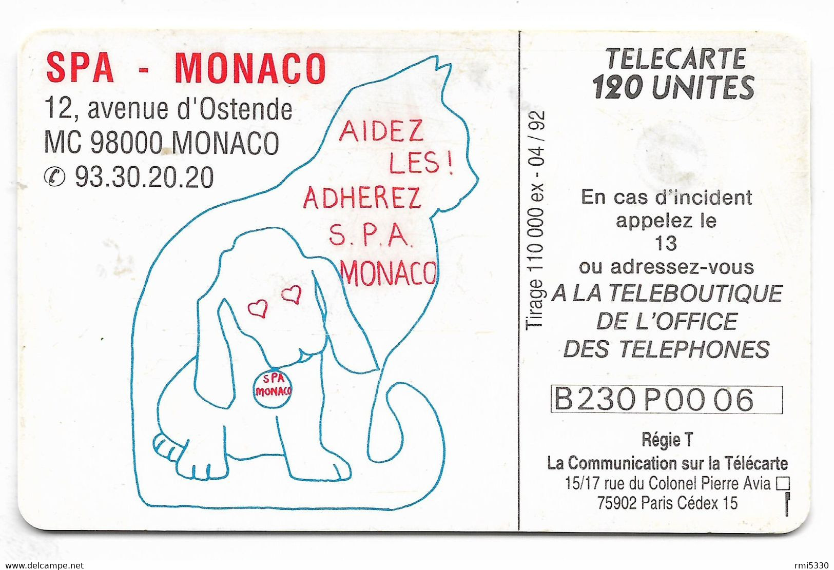 MF23, 120U, Puce Gem, 04/92. - Monaco