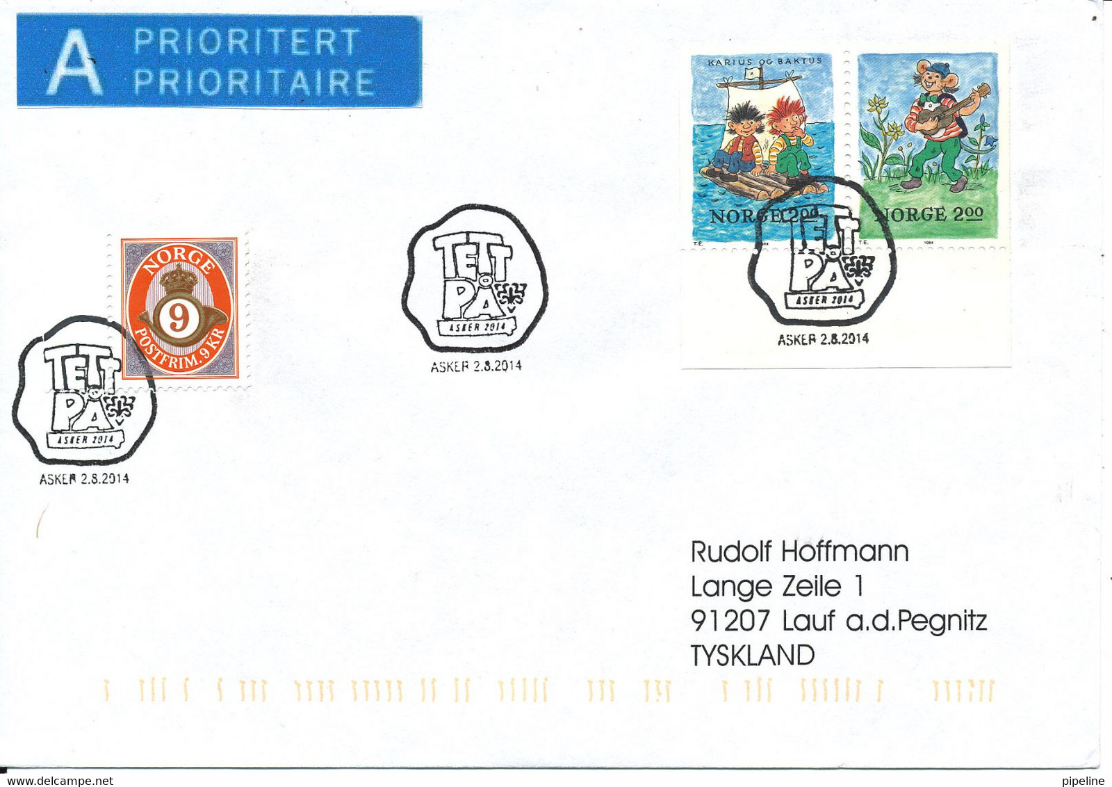 Norway Scout Scouting Cover Asker 2-8-2014 (KFUM - KFUK Scouts Landsleir TETT PA Asker) - Cartas & Documentos