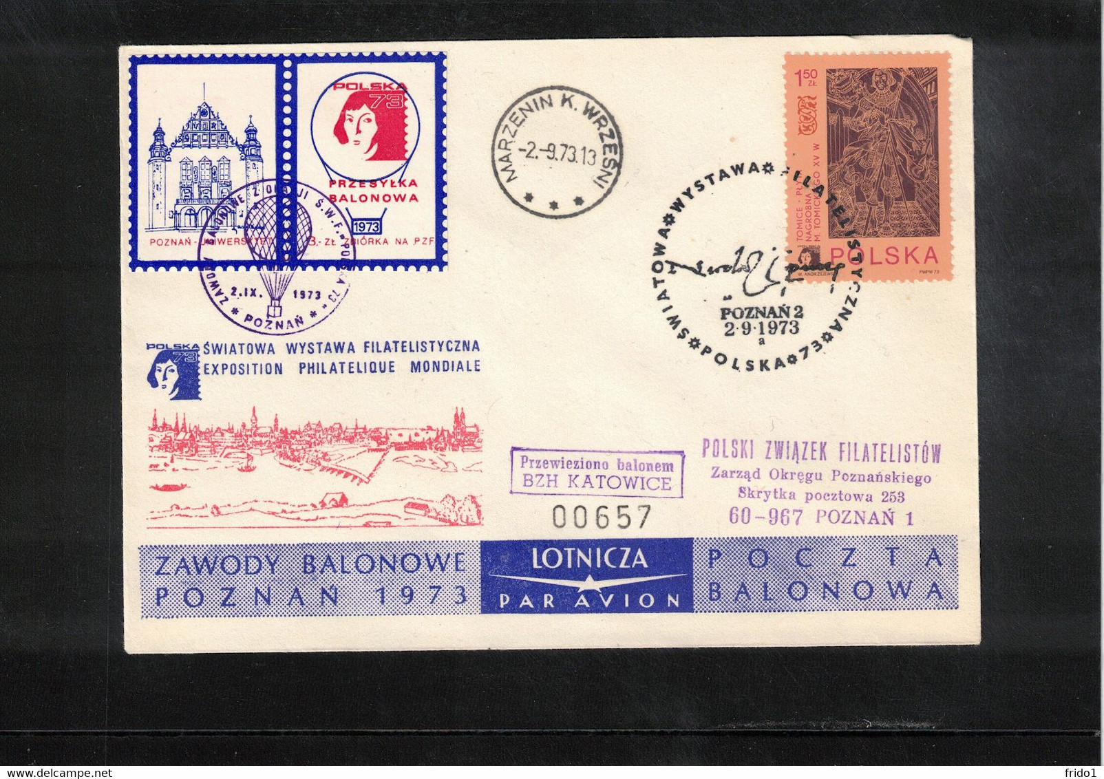 Poland / Polska 1973 World Philatelic Exhibition Poznan Interesting Ballonpost - Altri & Non Classificati