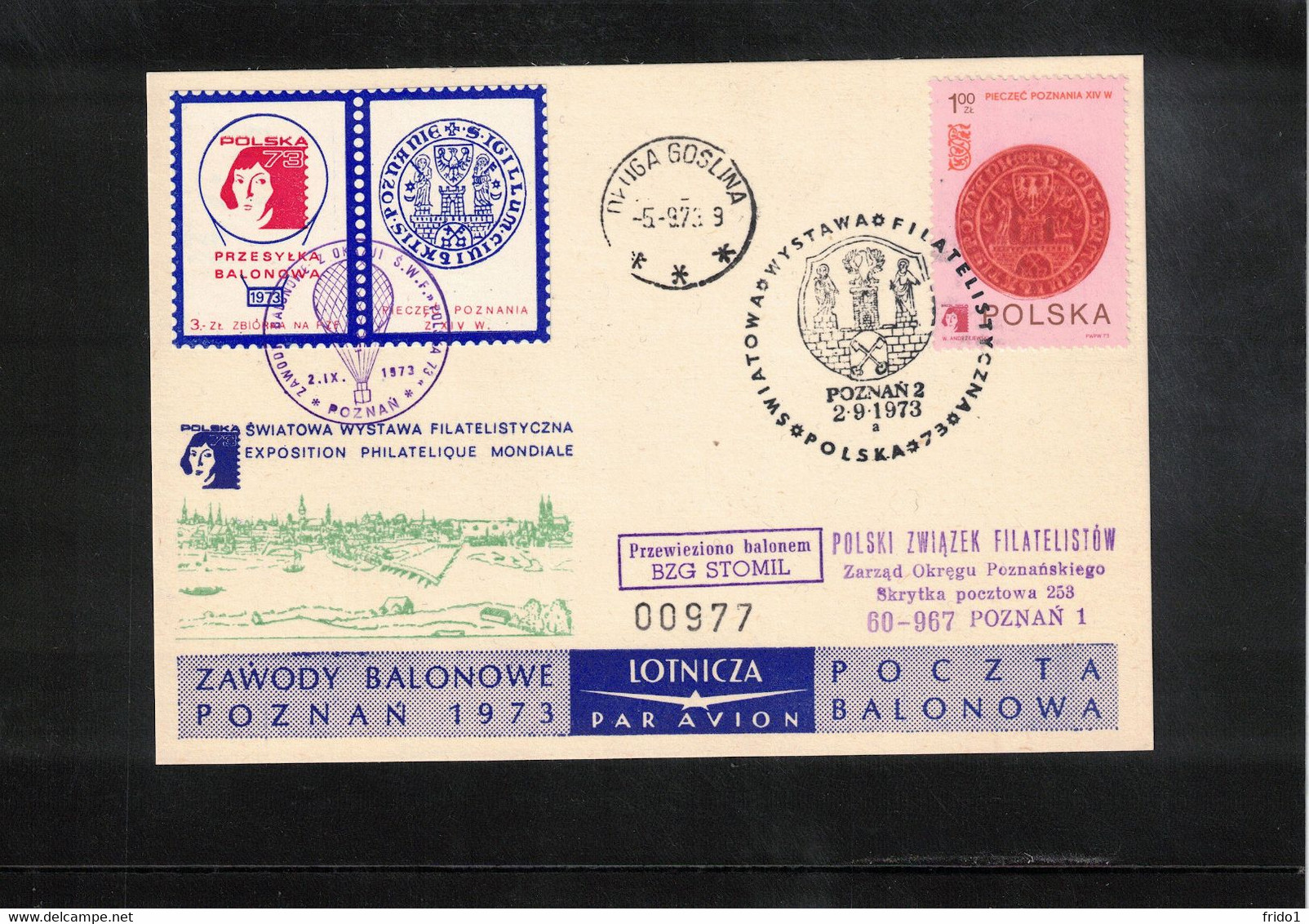 Poland / Polska 1973 World Philatelic Exhibition Poznan Interesting Ballonpost - Altri & Non Classificati