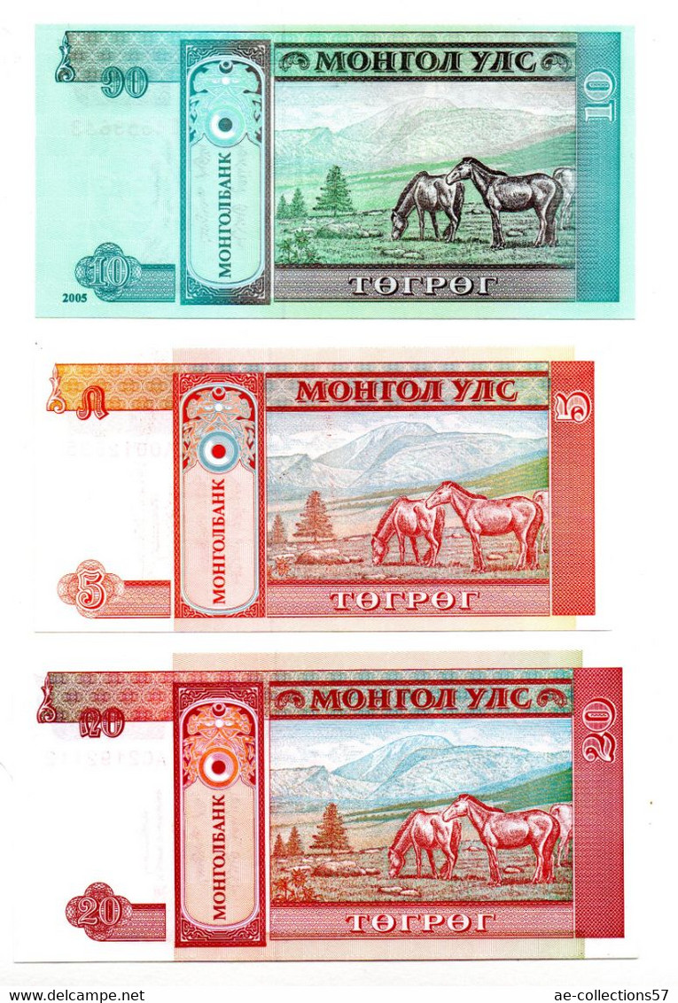 Mongolie / Lot De 3 Billets / UNC - Mongolië