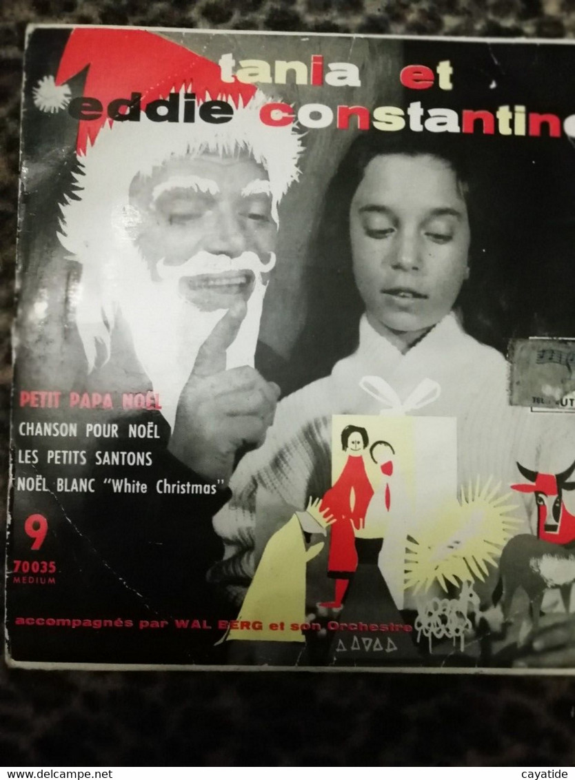 Eddie Constantine 45 Tours Petit Papa Noël 1956 - Kerstmuziek