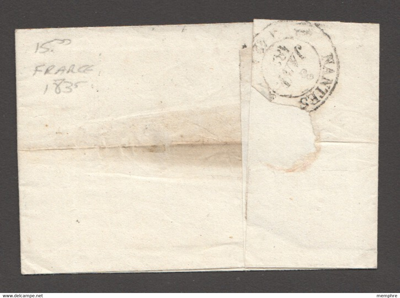 1835  Devant De Lettre De NIZZA Pour Nantes - Entrée «ITALIE PAR ANTIBES» - Entry Postmarks