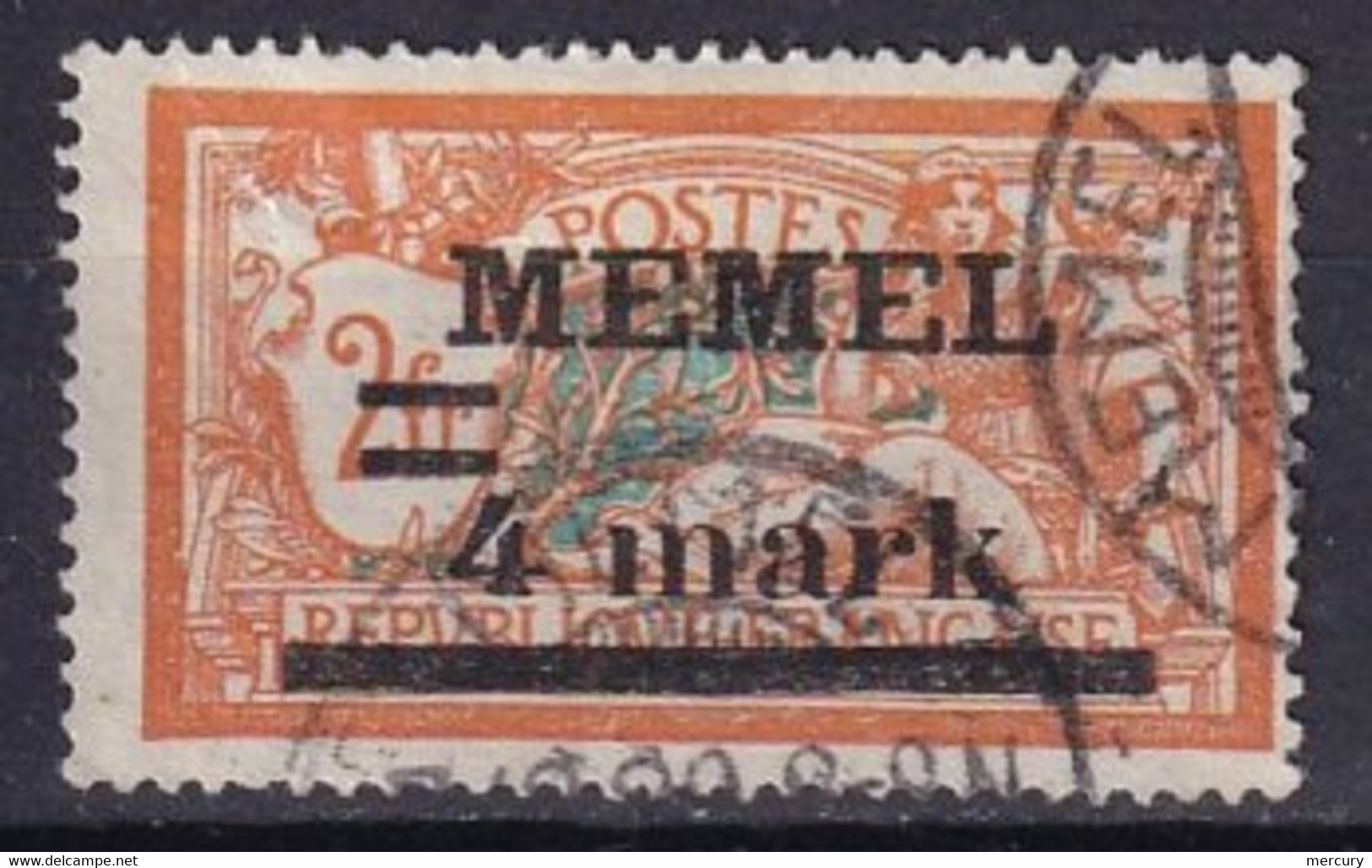 MEMEL - 4 Mark Type II Sur 2 F. Metrson Signé Calves Oblitéré - Used Stamps