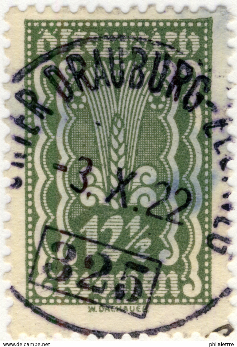 AUTRICHE / ÖSTERREICH 1922 UNTER DRAUBURG-ZELTWEG Nr.325 Bahnpoststempel Mi.368a - Usados