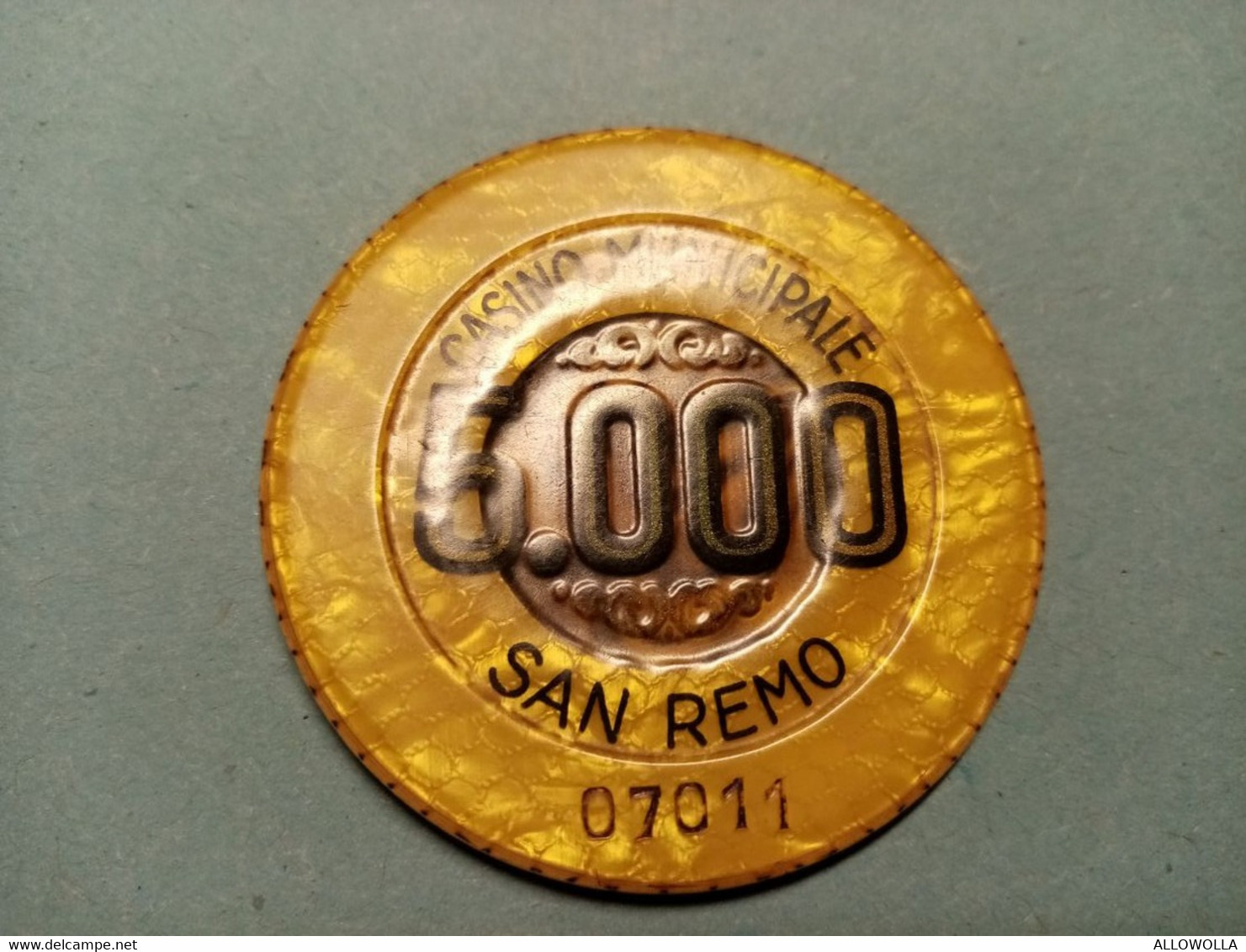 9855" FICHES-CHIPS-CASINO MUNICIPALE-SANREMO DA LIRE 5.000 " - Casino