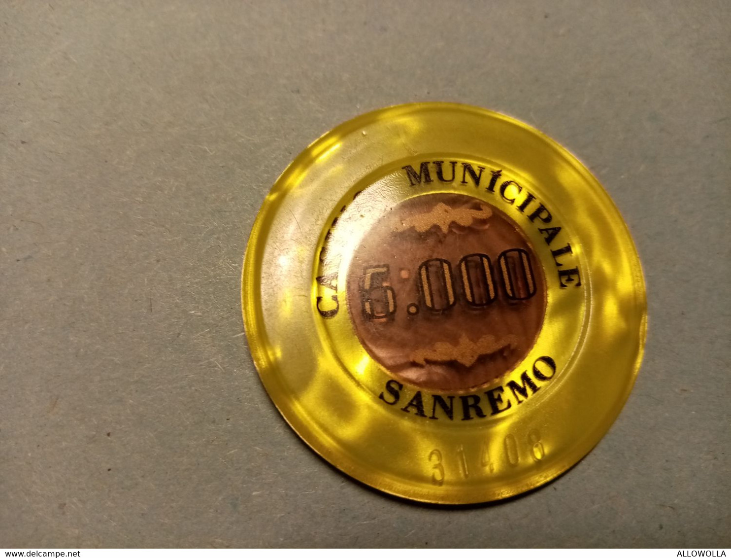 9856" FICHES-CHIPS-CASINO MUNICIPALE-SANREMO DA LIRE 5.000 " - Casino