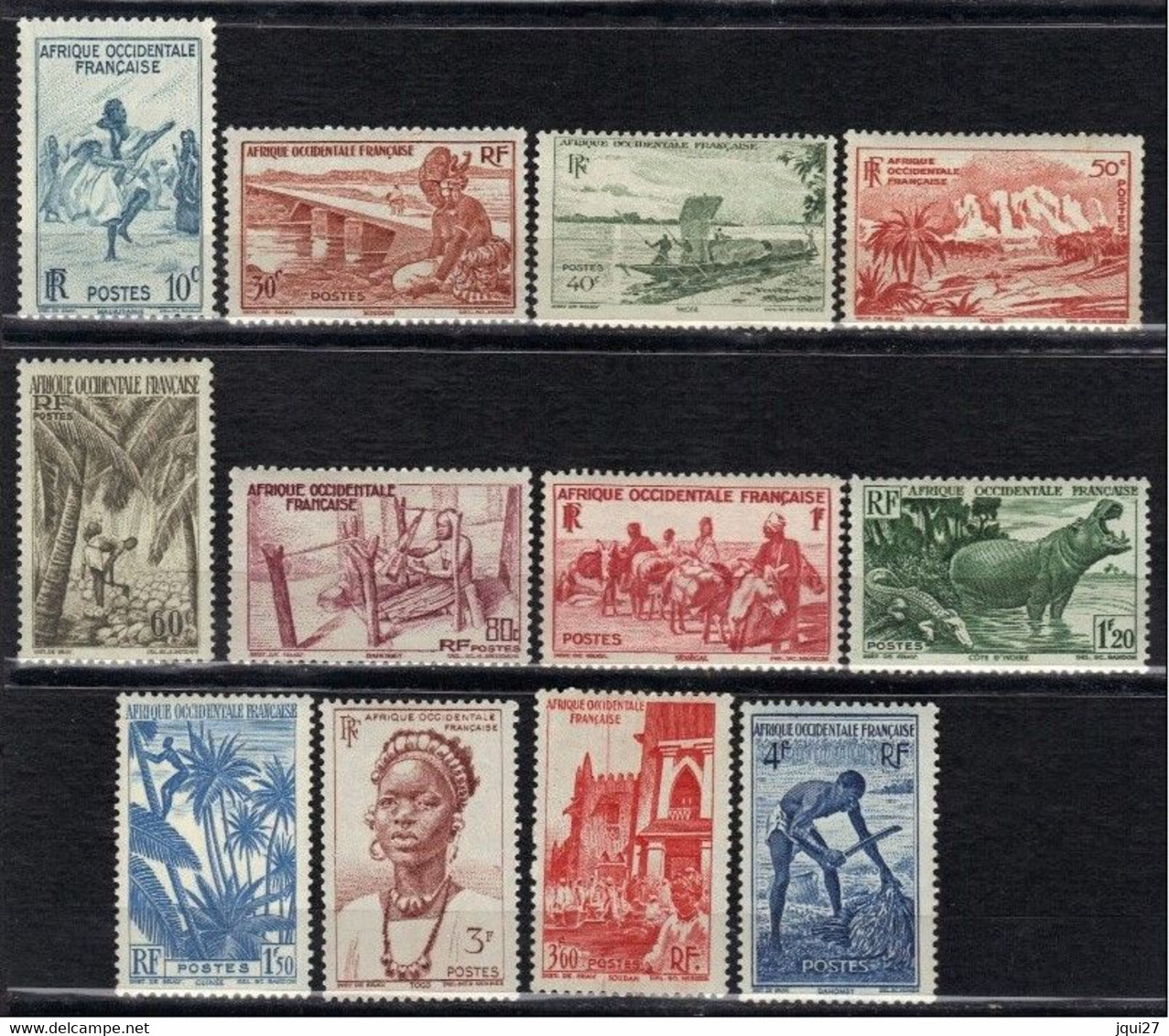 A.O.F. N° 24, 25, 26, 27, 28, 29, 30, 31, 32, 34, 35, 36 * - Unused Stamps