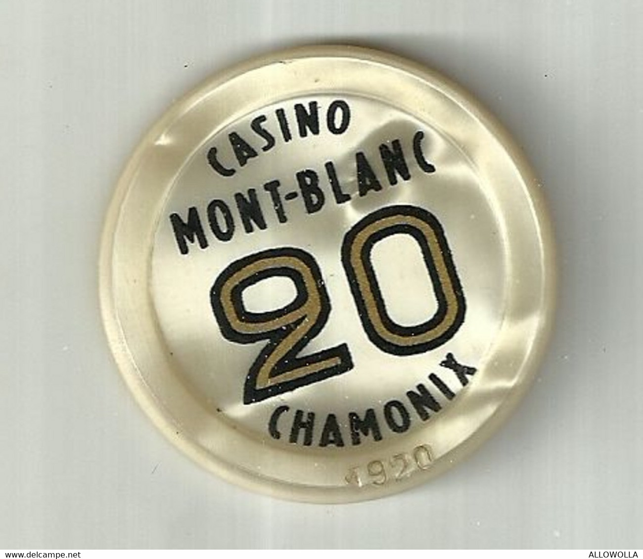 9882" FICHES-CHIPS-CASINO MONT BLANC-CHAMONIX-20 FRANCHI" " - Casino