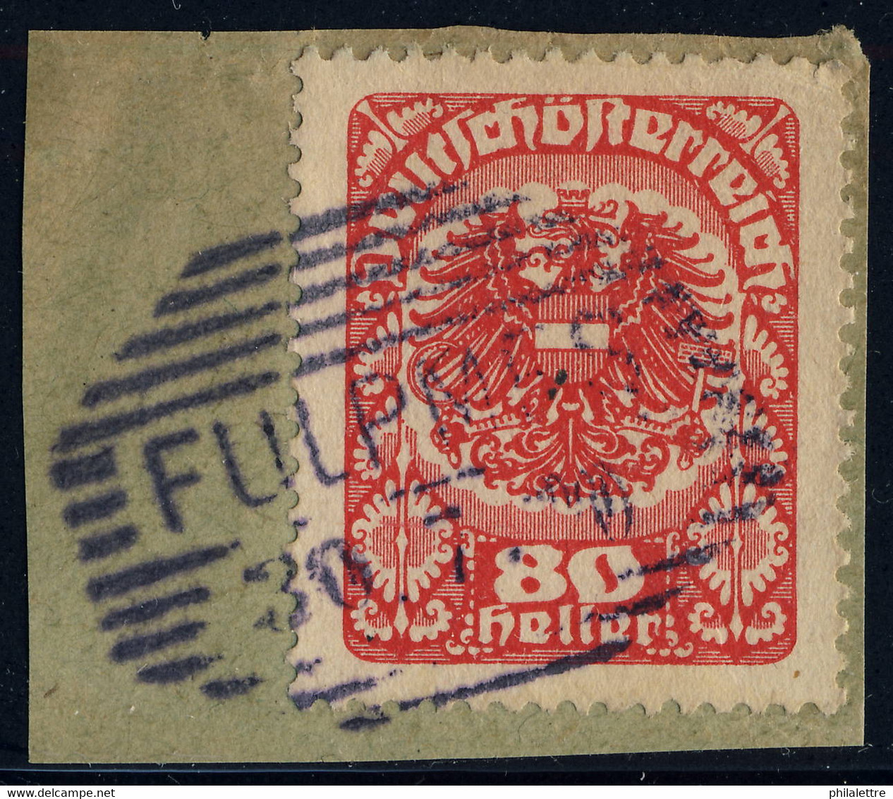 AUTRICHE / AUSTRIA 1920 (30/7) "FULPMES" (Schraffen-Stempel Kl.1216c) On Mi.312y - Gebraucht