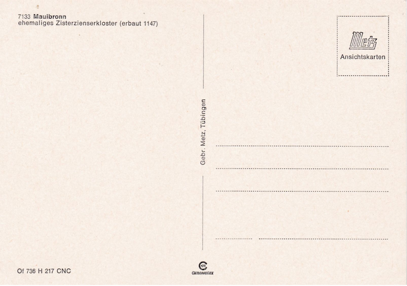 Modern Post Card Of Maulbronn, Baden-Württemberg, Germany,A104. - Sonstige & Ohne Zuordnung