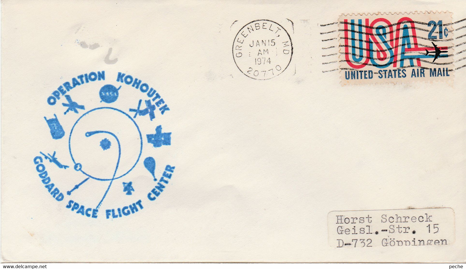 N°731 N -lettre (cover) -operation Konoutek -Goddard Space Flight Center- - North  America