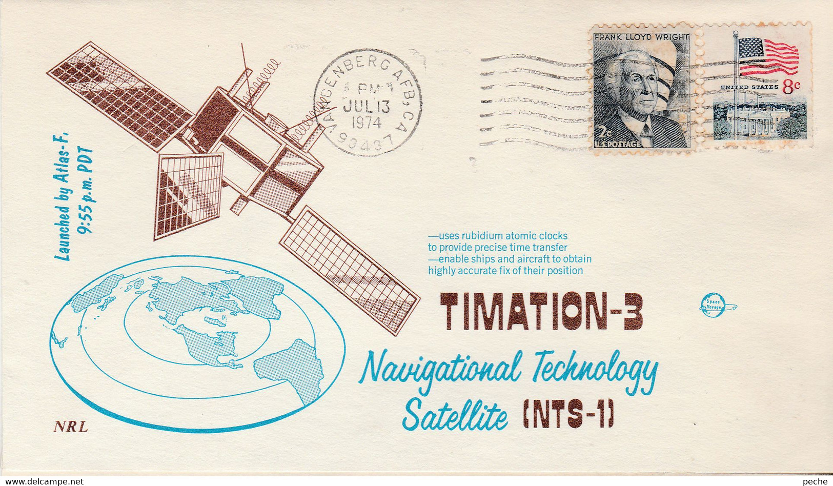 N°737 N -lettre (cover) -Timation-. -national Technology Satellite- - North  America