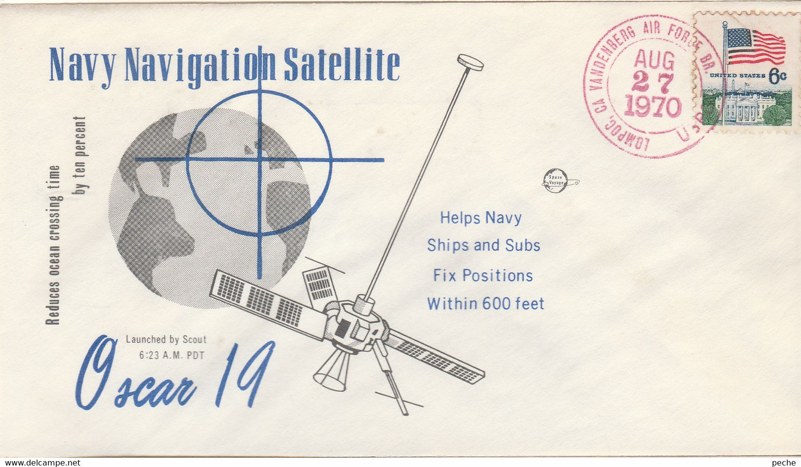 N°748 N -lettre (cover) Navy Navigation Satellite -oscar 19- - Nordamerika