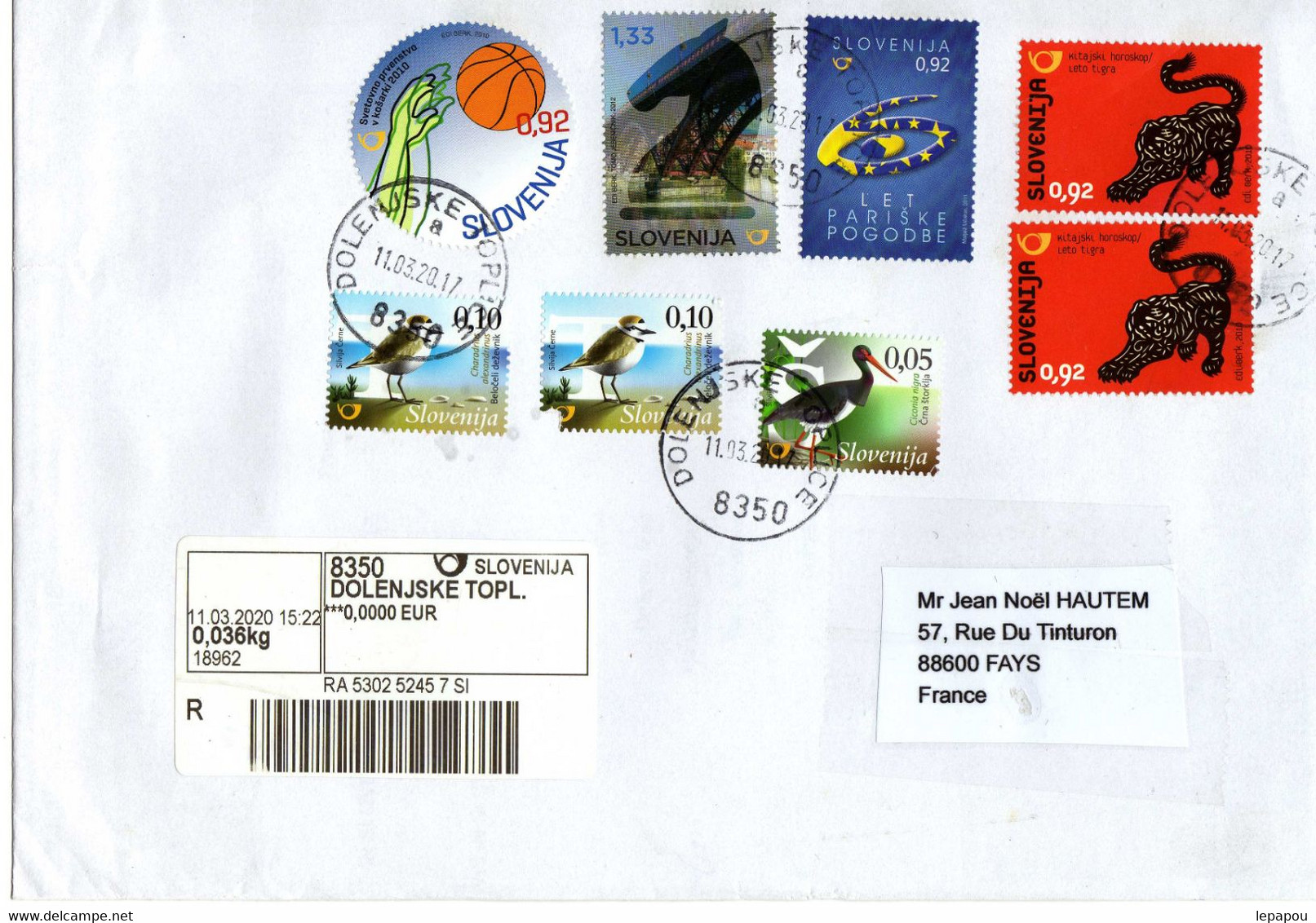 Slovénie 2017 - Timbre "Oiseau" Sur Lettre De 2017 - Mechanical Postmarks (Advertisement)