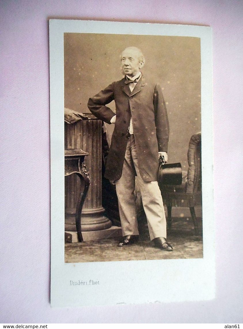 PHOTO CDV 19 EME  HOMME ELEGANT CHAPEAU HAUT DE FORME   MODE   Cabinet DISDERI  A  PARIS - Antiche (ante 1900)