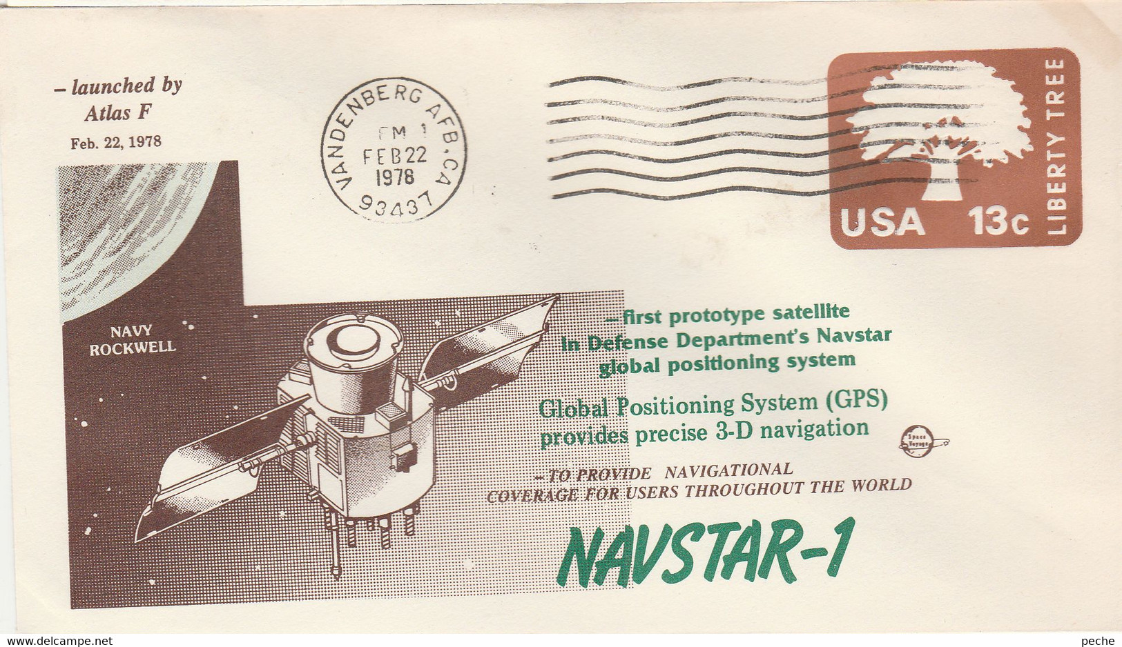 N°772 N -lettre (cover) Navstar-1 -entier Postal- - North  America