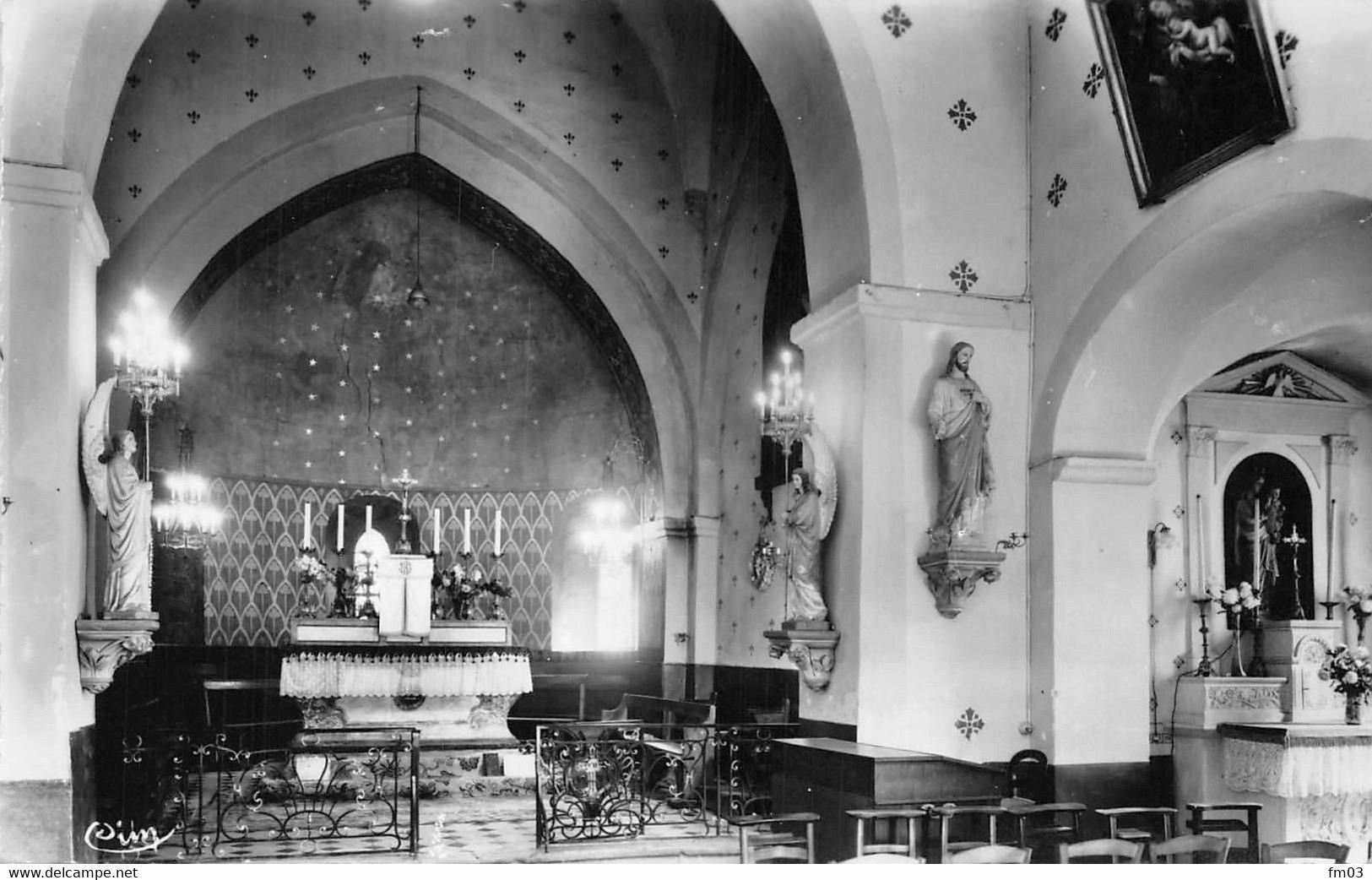 Sologny La Croix Blanche Canton Mâcon église Intérieur éd Combier - Other & Unclassified