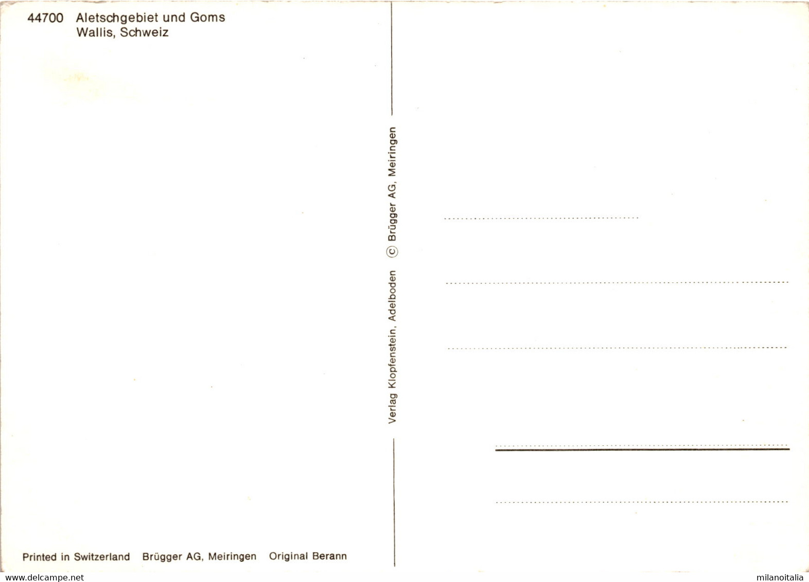 Aletschgebiet Und Goms, Wallis (44700) - Goms