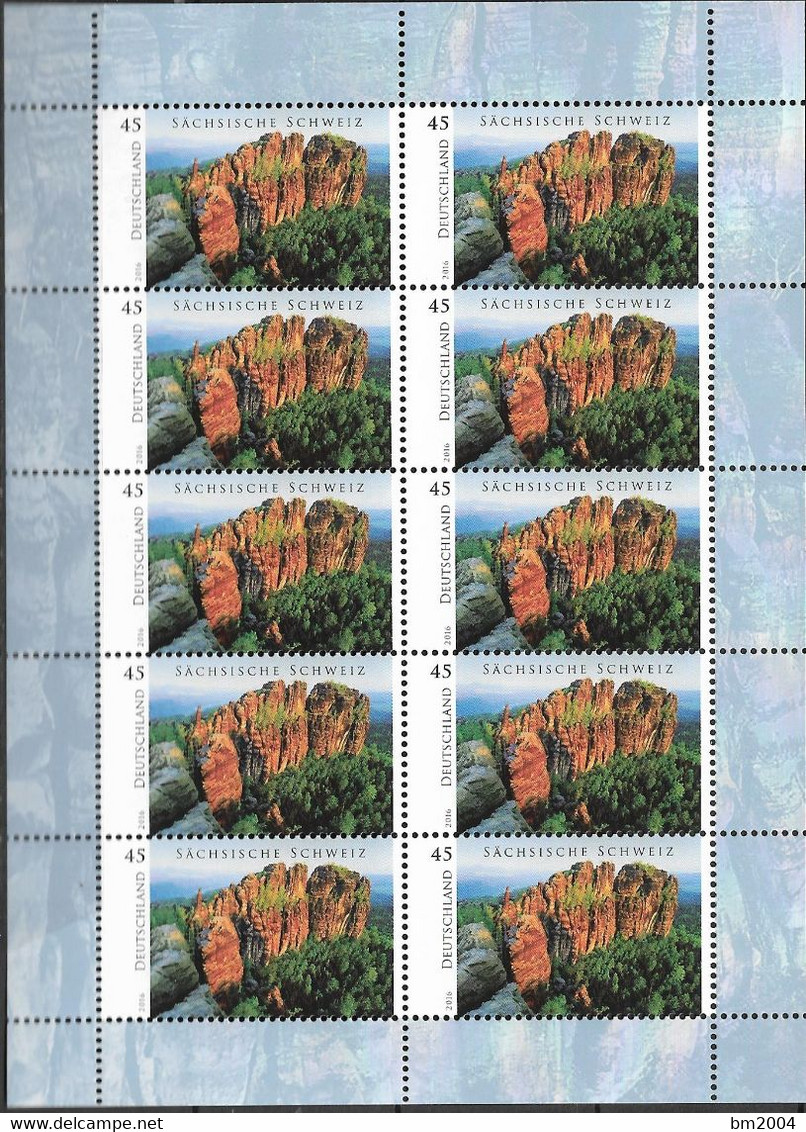 2016 Allem. Fed. Deutschland Germany Mi. 3248**MNH Sheet  Gesteinsformation „Schrammsteine“ In Der Sächsischen Schweiz - Altri & Non Classificati