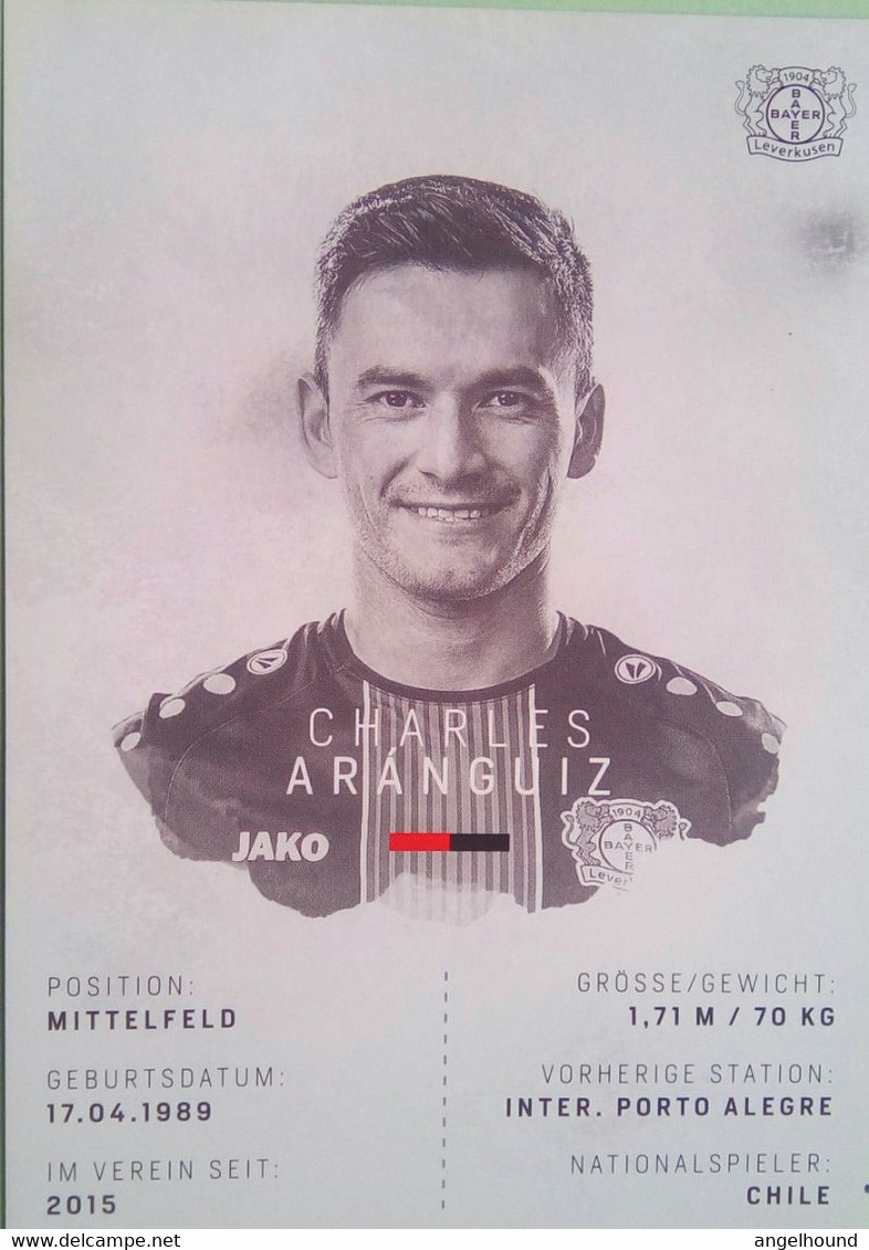 Charles Aranguiz ( Bayer 04) - Handtekening