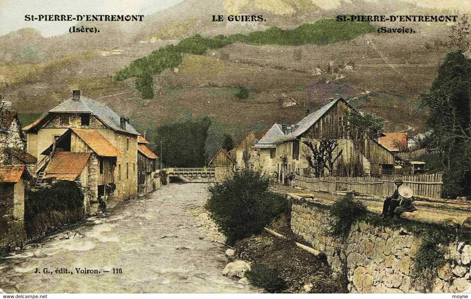 11504 -  SAINT PIERRE D'ENTREMONT  :  CENTRE DU VILLAGE  , LE GUIERS ....circulée En 1907 - Saint-Pierre-d'Entremont