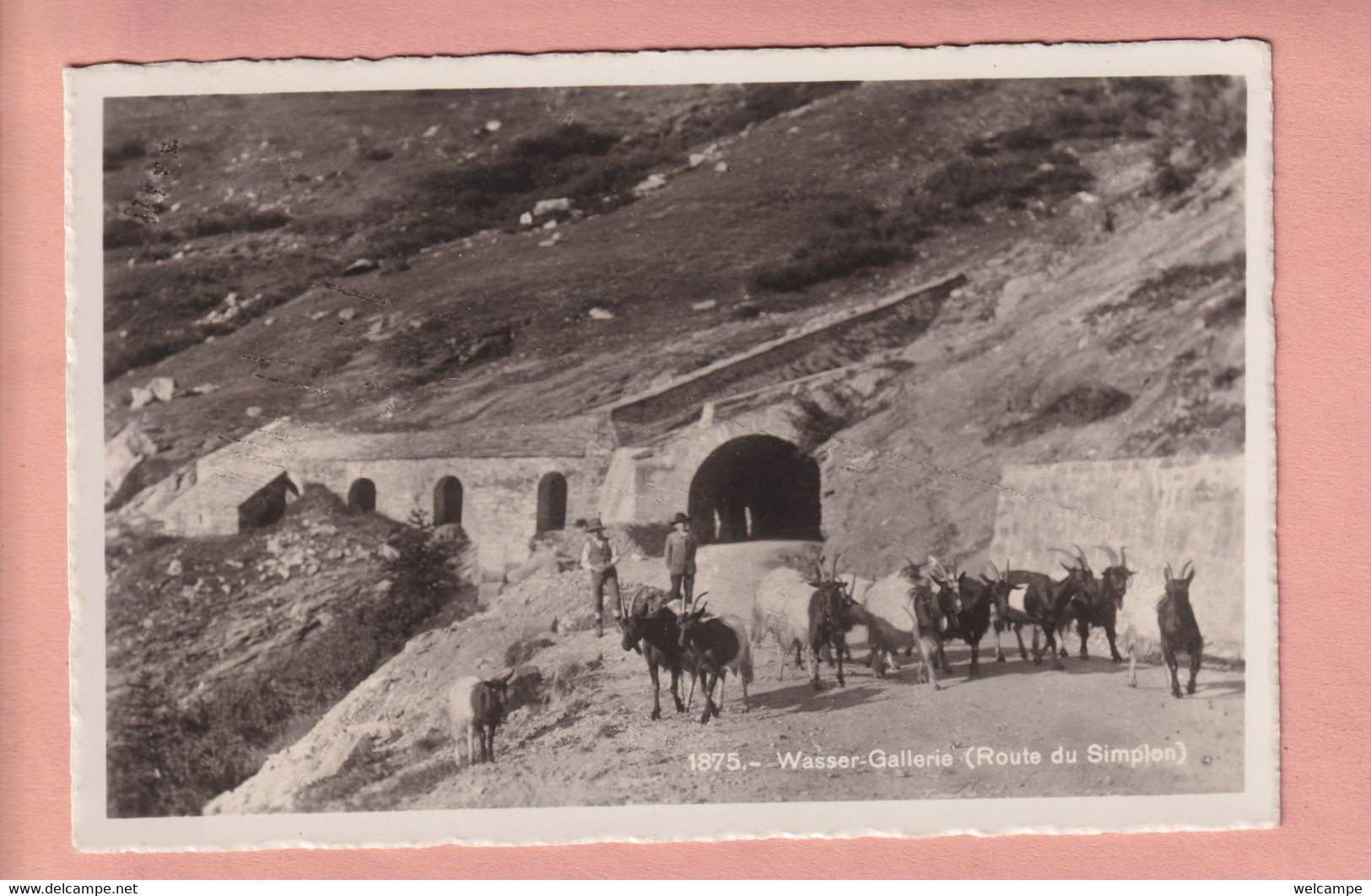 OUDE FOTO POSTKAART ZWITSERLAND - SCHWEIZ -    GEITEN - CHEVRES - ROUTE DU SIMPLON - WASSER-GALLERIE - Simplon