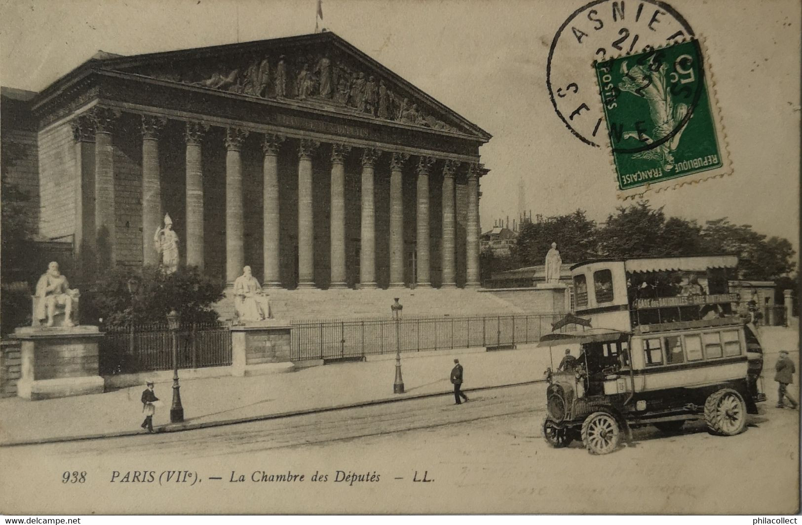 Paris (75)(VIIe) Autobus, La Cambre Des Deputes 1912 - Trasporto Pubblico Stradale
