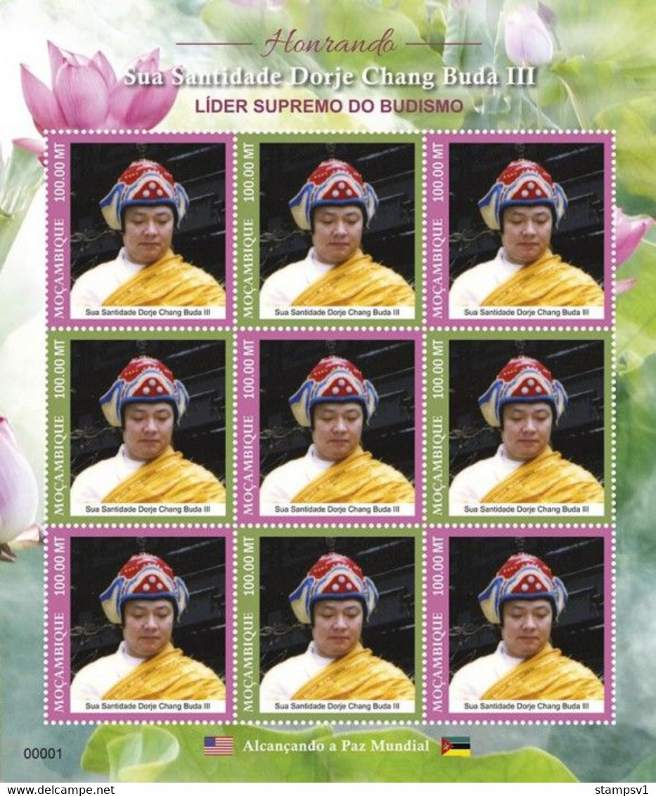 Mozambique.  2020 Dorje Chang Buddha III. (0229c)  OFFICIAL ISSUE - Buddhism