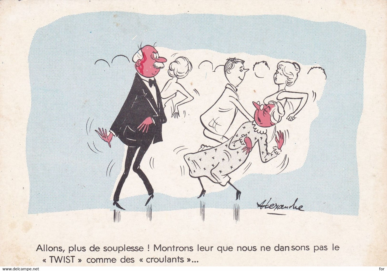 Humour : Allons, Plus De Souplesse !  Montrons Leur Que ...... : Illustrateur ALEXANDRE : Couple De Danseurs : C.p.s.m. - Humor